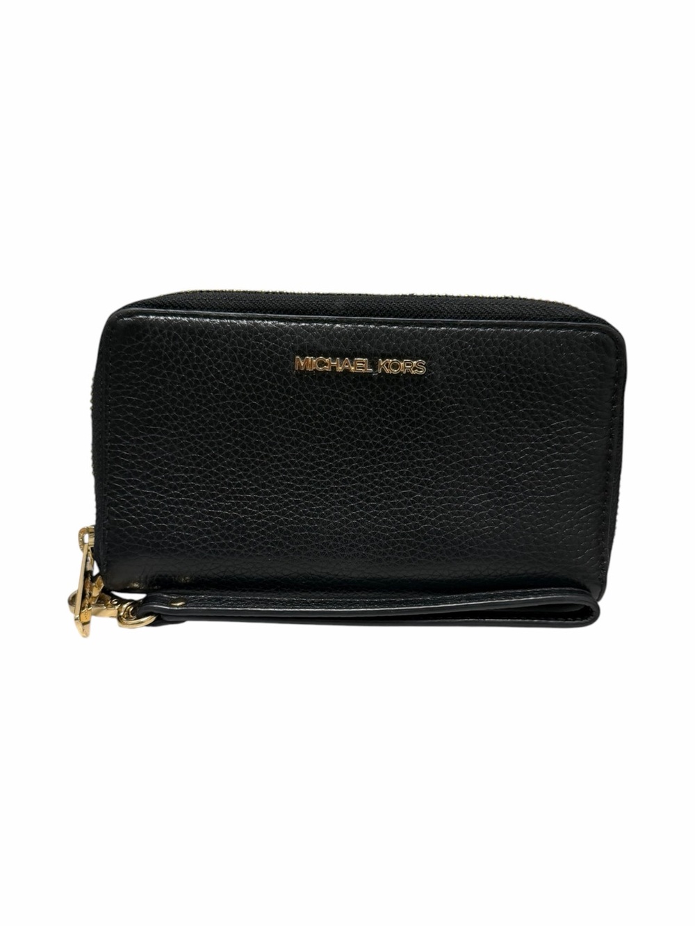 Michael Kors Pebbled Black Leather Wristlet